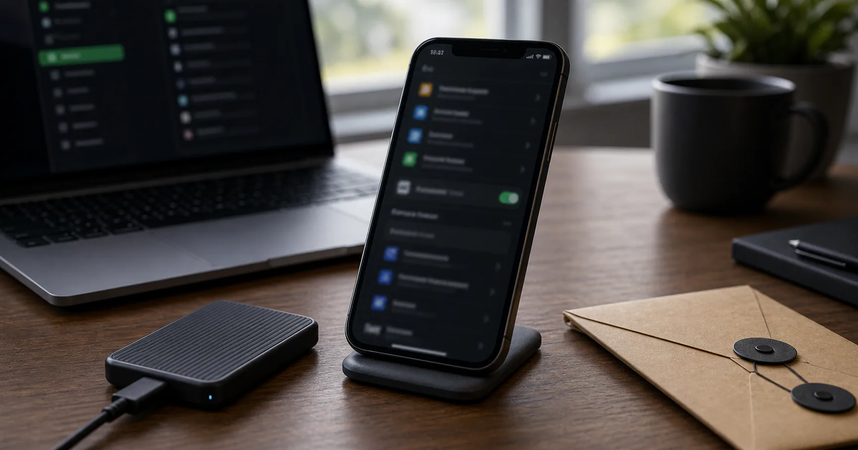 iPhone with a local encrypted password vault and offline recovery kit