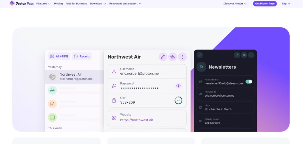 Proton Pass Interface