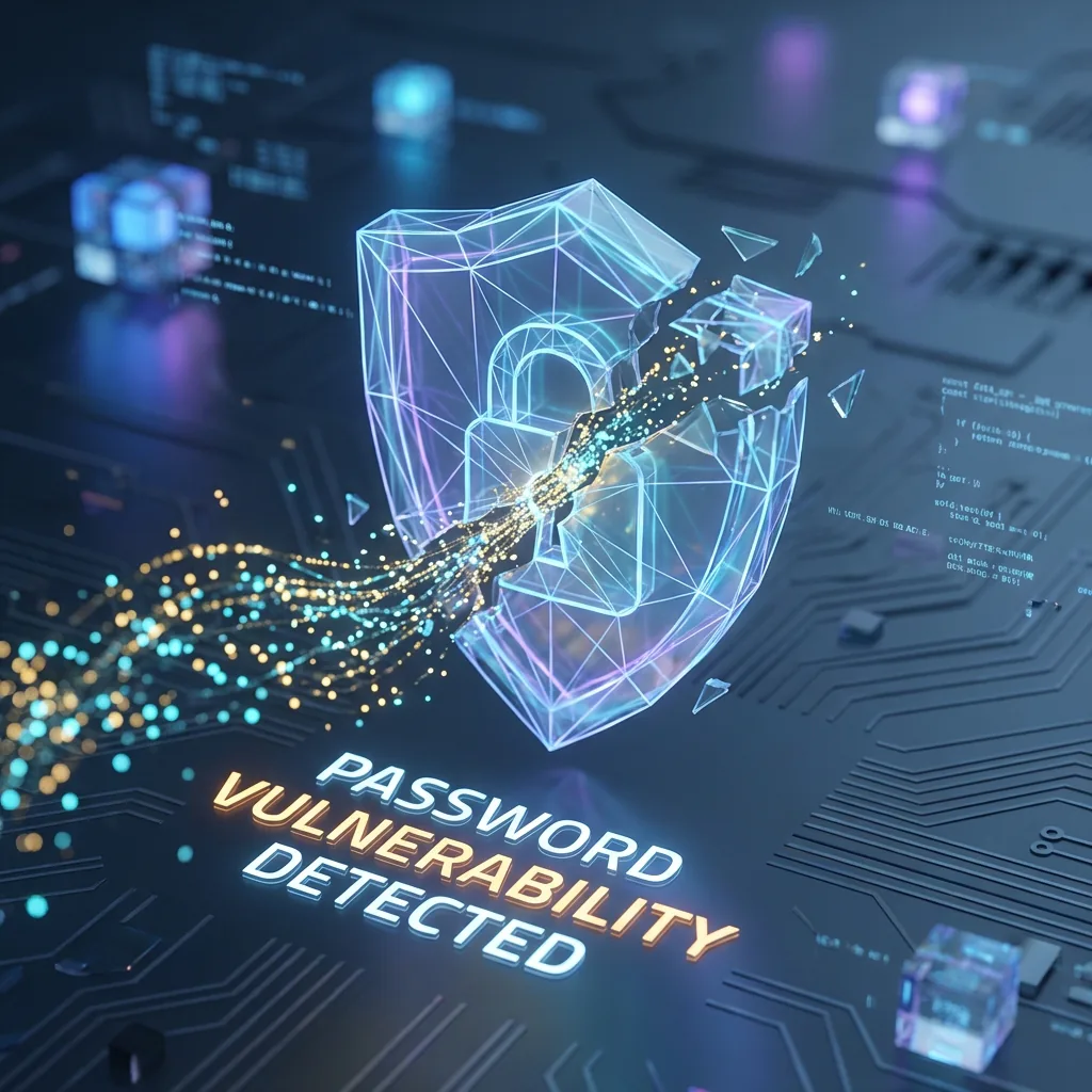 Abstract illustration of password security vulnerabilities